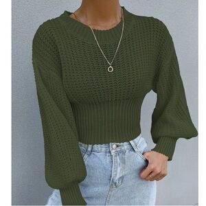 SHEIN Stylish Olive Green Knit Sweater size M